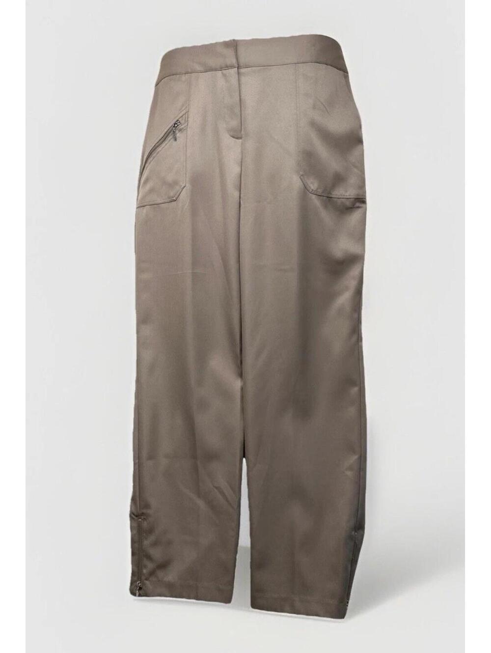 IZOD XFG Women’s Golf Pants Size 12 Brown Stretch Microfiber Ankle Zip Casual